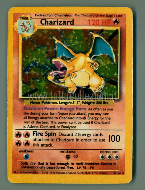 pokemon charizard gold card 1999