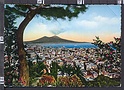 O4052 NAPOLI PANORAMA E VESUVIO ACQUERELLATA VG