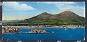 O4907 NAPOLI VESUVIO DA VIA ORAZIO ACQUERELLATA TAGLIETTO PIEGHETTE Formato Lungo VG