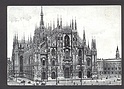 M1696 MILANO IL DUOMO RETRO TARGHETTA MOTTA BOLLO 6 LIRE VIAGGIATA 1950