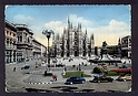 M2060 MILANO PIAZZA DEL DUOMO ACQUERELLATA BELLISSIMA ANIMATA +AUTO Ed. GIESSE VIAGGIATA