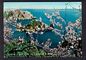 M1953 TAORMINA ISOLA BELLA FRA I MANDORLI IN FIORE ACQUERELLATA Ed. CARISME  VIAGGIATA