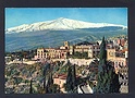 M2343 TAORMINA HOTEL SAN DOMENICO CON L ETNA  ED. CONTI PICC. ANIMAZ. BOLLO PARZ ASPORTATO VIAGGIAT