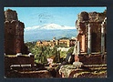 M2348 TAORMINA PANORAMA DELL ETNA ED. SICILIA FOLKLORE VIAGGIATA