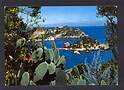 M2356 TAORMINA ISOLA BELLA E CAPO S. ANDREA CACTUS IN PRIMO PIANO VIAGGIATA