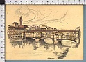 R5862 FIRENZE PONTE VECCHIO ILLUSTRAZIONE O. BORSANI