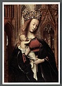 S9273 RELIGION MADONNA INCORONATA JAN VAN EYCK scritta