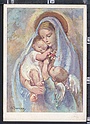 P9173b religion illustrazione firmata A. ZANDRINO VERGINE MARIA CON BAMBINO