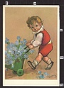 Q437 Illustrazione ZANDRINO BAMBINO CON FIORI con salmo 40